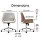 preview thumbnail 3 of 46, Elle Decor Ophelia Low-Back Task Chair in Chrome Finish