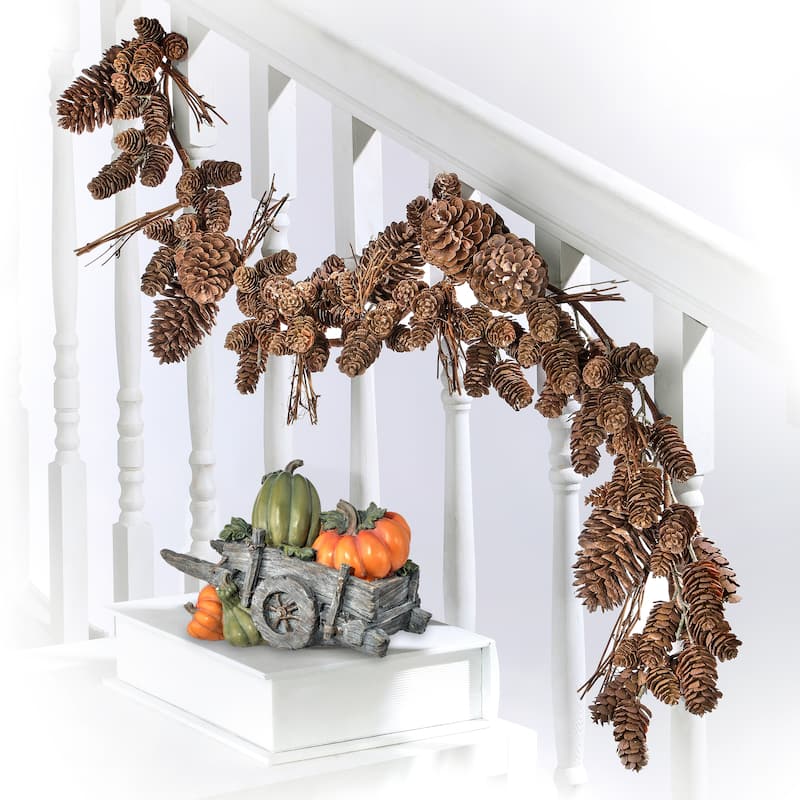 48"Plastic Natural Look Mix Cone Twig Garland