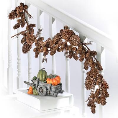 48"Plastic Natural Look Mix Cone Twig Garland