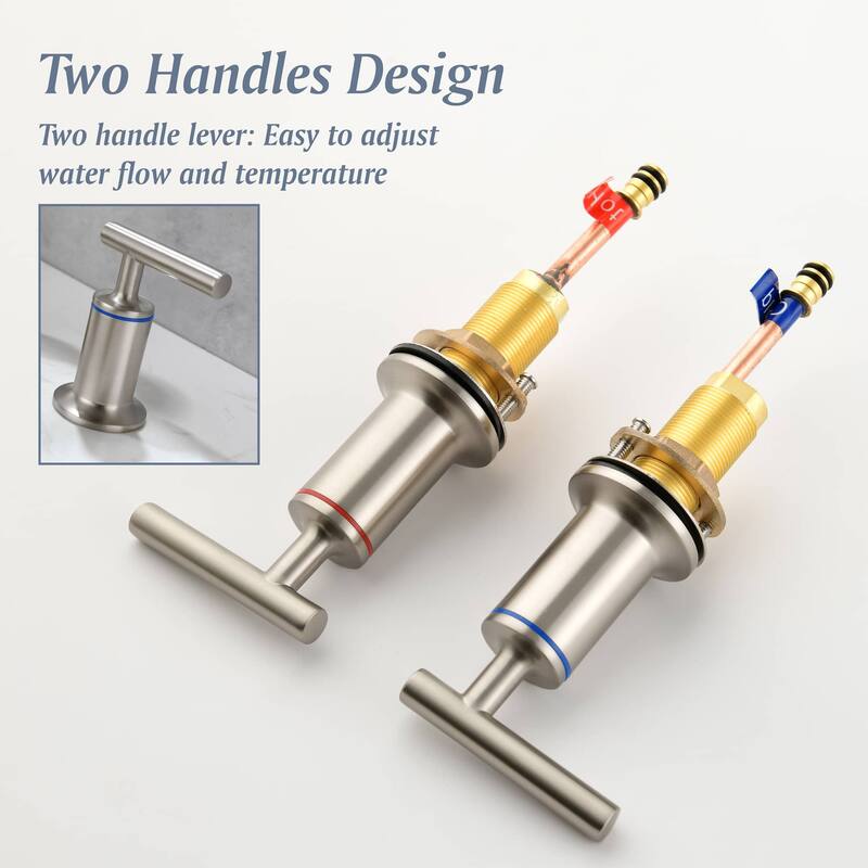 Widespread Bathrom Faucet 3 Hoes Modern 8 Inch Bathroom Sink Faucet Double Handle Vanity Basin Faucets Mixer Taps With Valve