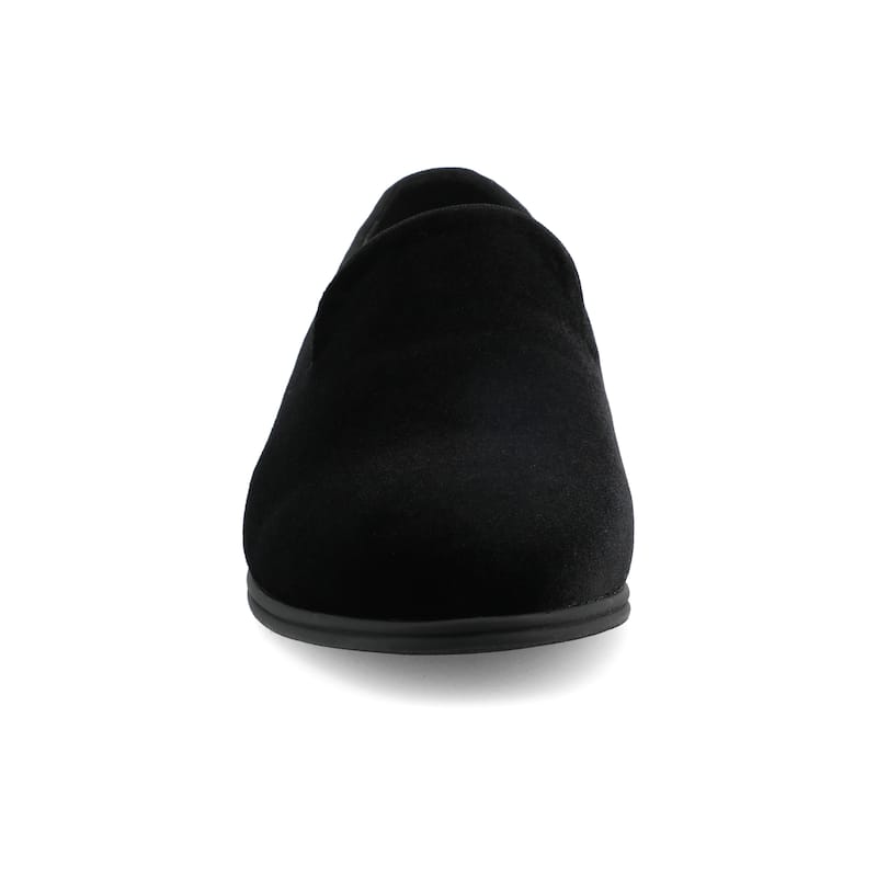 Vance Mens Giovanni Slip-on Venetian Dress Loafer - Black Velour - 13