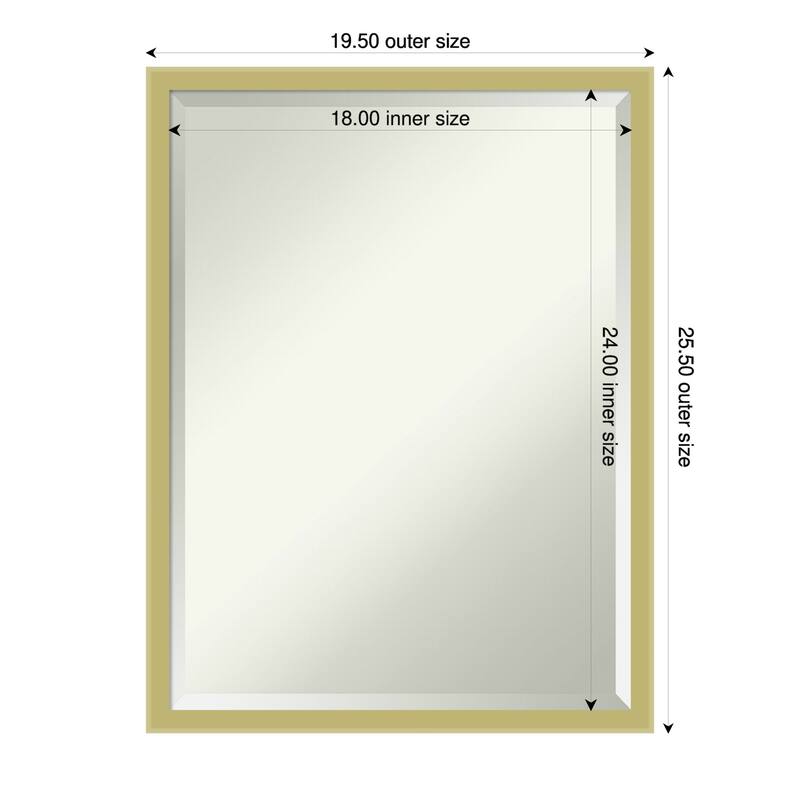 Incline Beveled Wood Framed Bathroom Vanity Wall Mirror - 20 x 26 in - Incline Light Gold