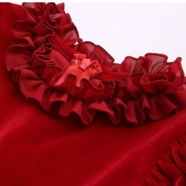 red floral lattice lace dress