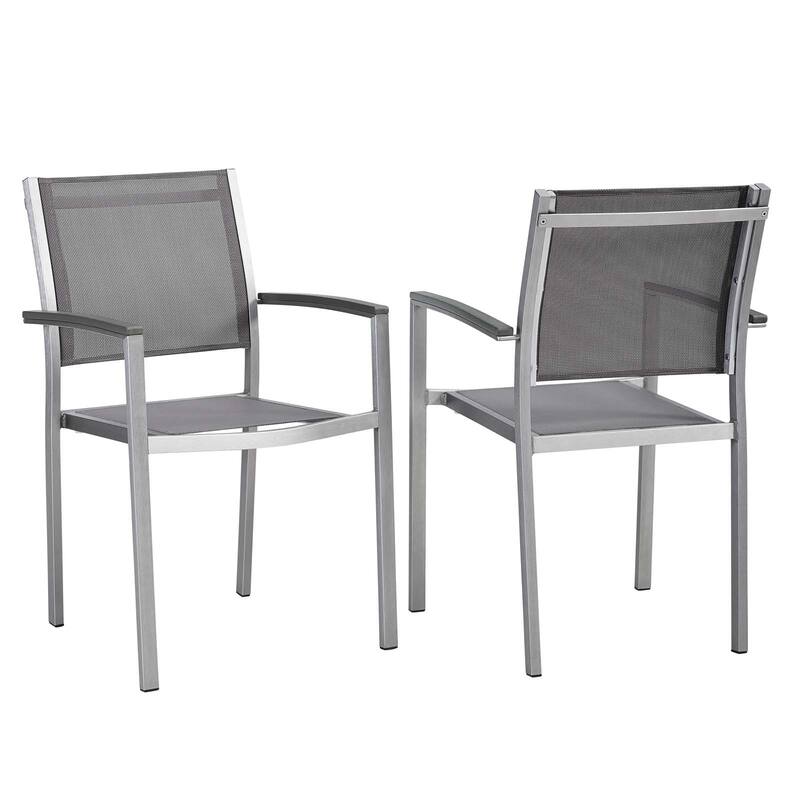 Shore Aluminum Outdoor Dining Chair Set of 2