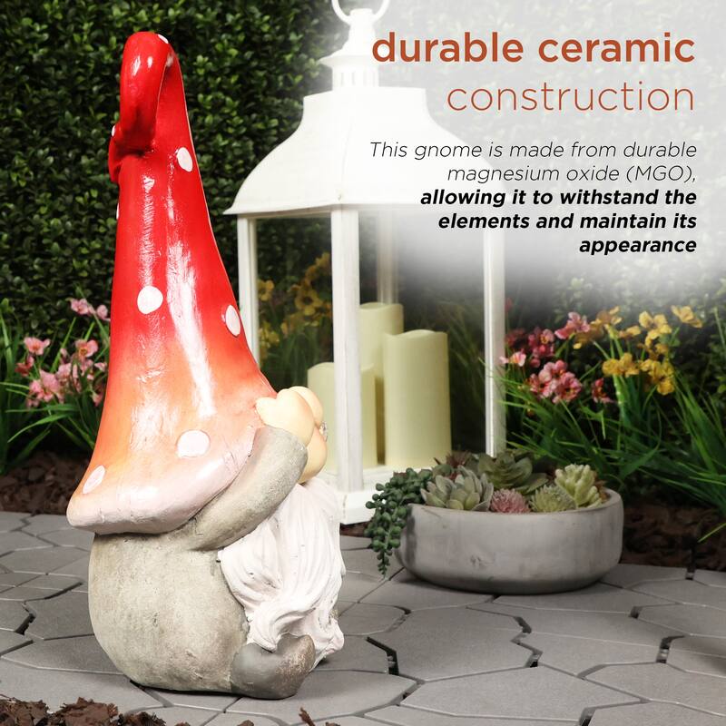 Gnome Covering Eyes with Red Ombre Hat