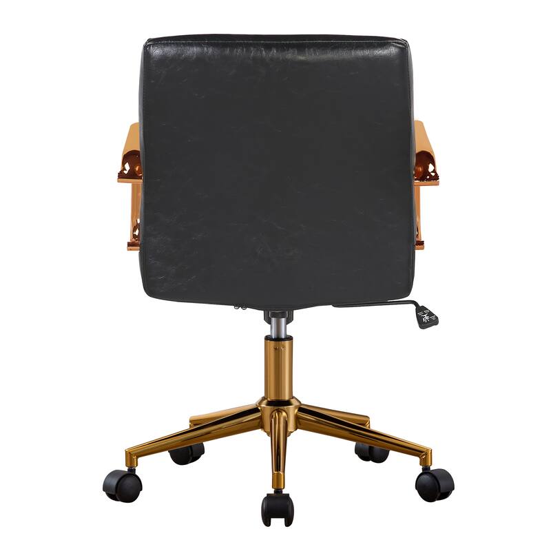 Porthos Home Franco Swivel Office Chair, PU Leather, Roller Wheels