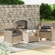 preview thumbnail 31 of 43, Corvus Fatih 3-piece Outdoor Wicker Rocking Chat Set with Cushions