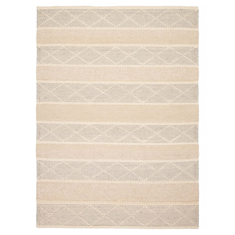 ECARPETGALLERY Braid weave Sienna Cream Wool Rug - 5'3 x 7'3 - Cream - 5'3 x 7'3