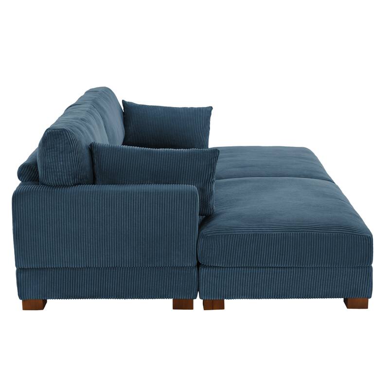 Sectional Sofa Set Modular Couch with Ottomans