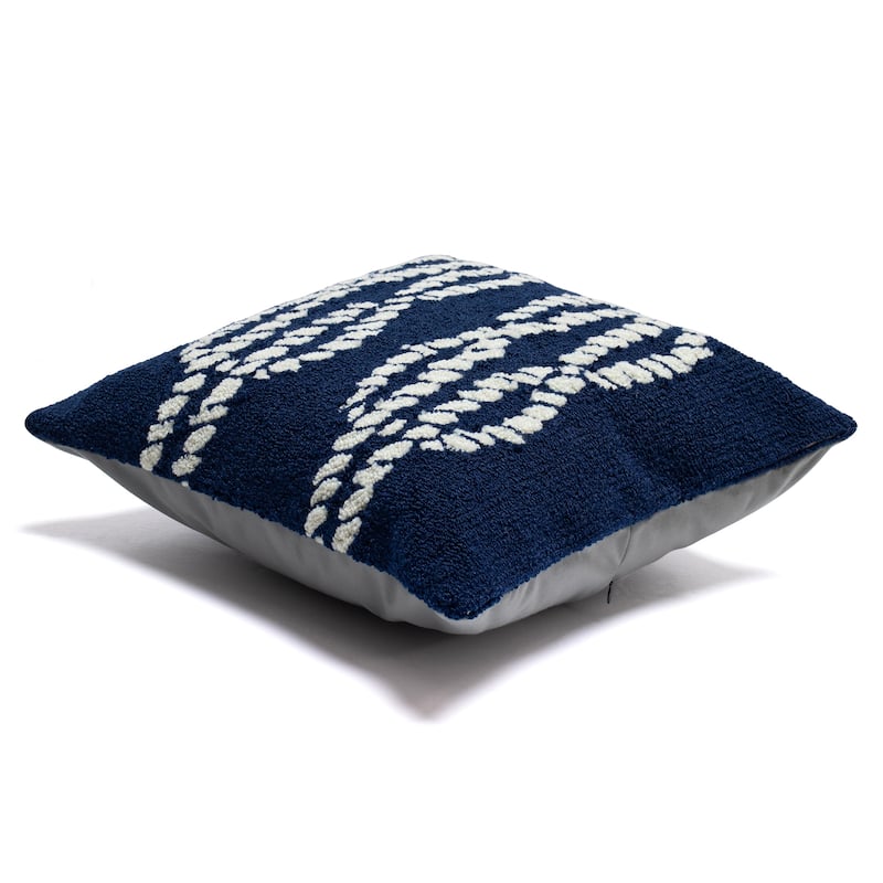 Liora Manne Frontporch Ropes Indoor/Outdoor Pillow Navy 18" Square