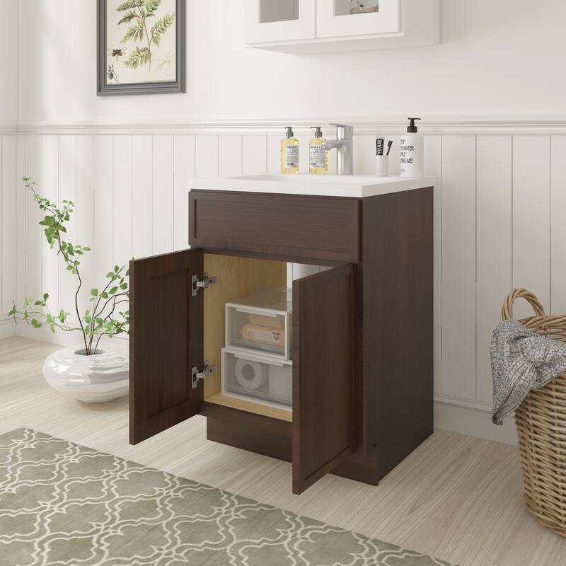 Vanity Art 24" Freestanding Single Base Storage Cabinet with Soft Close Doors