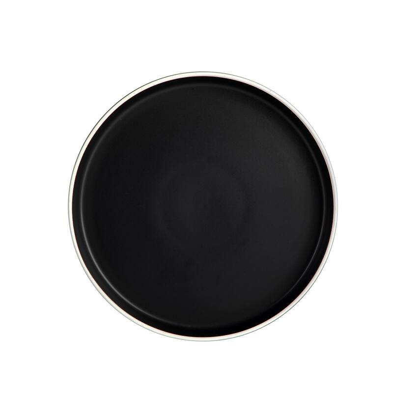 Gibson Home Zuma Nuevo 32 Piece Plates, Bowls, and Mug (Service for 8) Dinnerware Set - Black