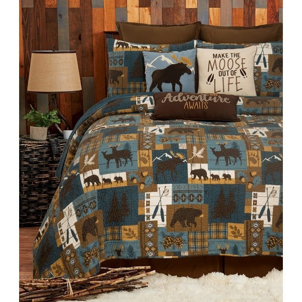 Timber Trails Rustic Lodge Theme Quilt Set On Sale Bed Bath