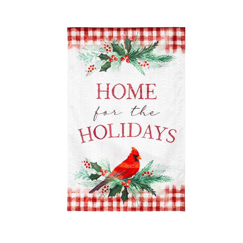 Holiday Cardinal Moire House Flag - Multi - Color