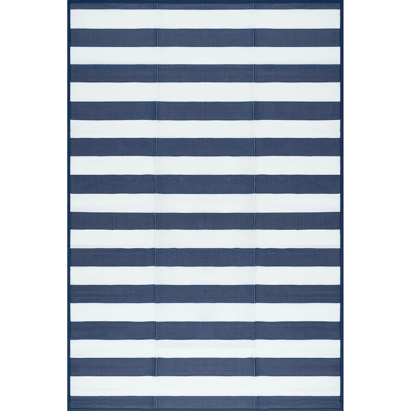 Lalune Beach Stripe Indoor Outdoor Area Rug