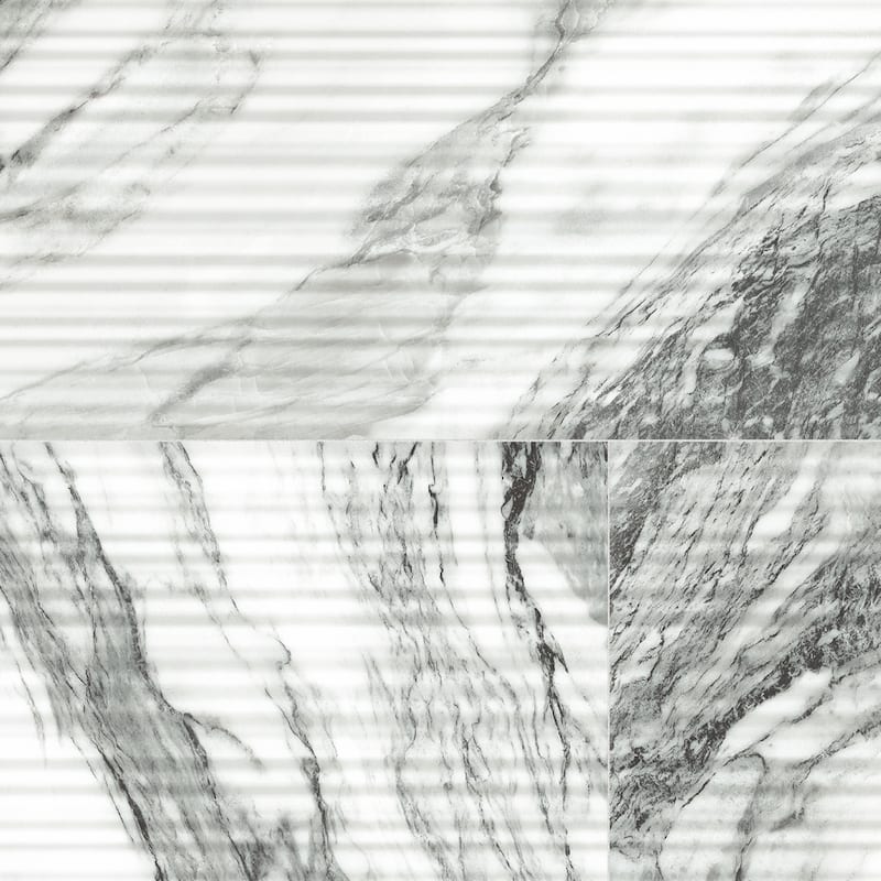 Merola Tile Touche Pleated Deco Zebre 11-3/4" x 23-1/2" Porcelain Floor and Wall Tile