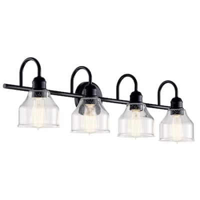 Kichler Lighting Avery 33.5 in. 4-Light Black Vanity Light