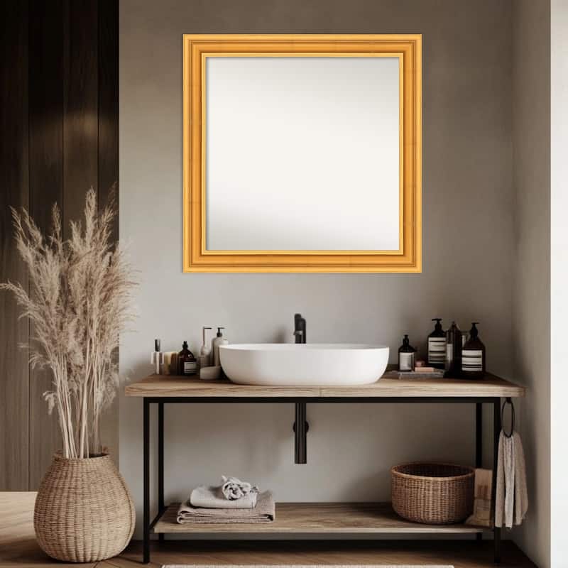 Sierra Non-Beveled Wood Framed Bathroom Vanity Wall Mirror