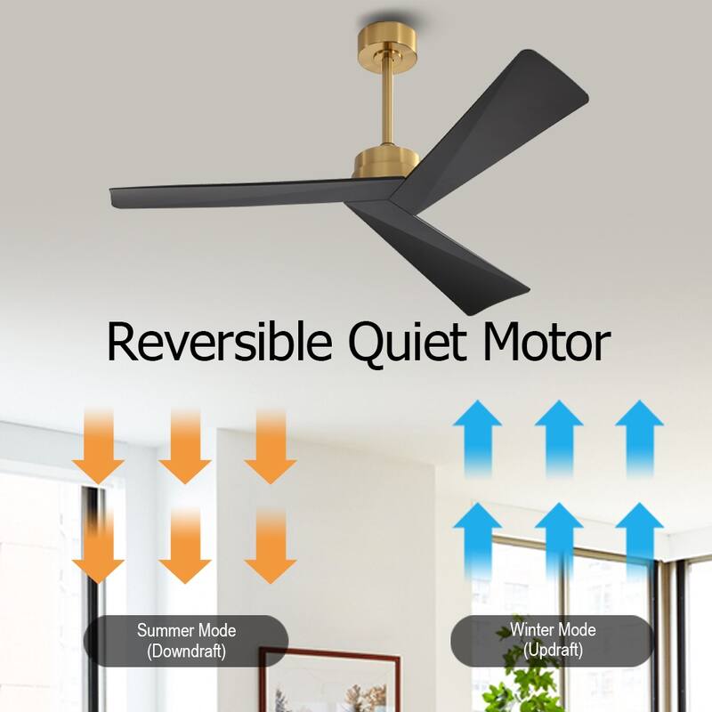 WINGBO 52" 3 ABS Blades DC Motor Ceiling Fan with Remote Control