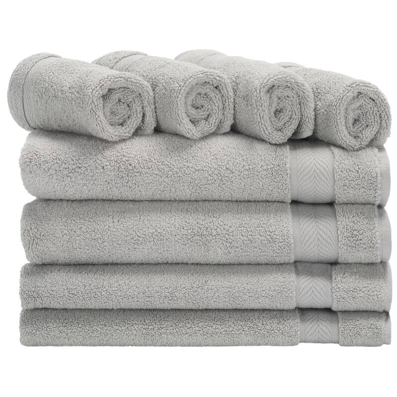 SAFAVIEH Home Signature 8-Piece Towel Bundle - 2 Bath Towels 2 Hand Towels 4 Wash Cloths