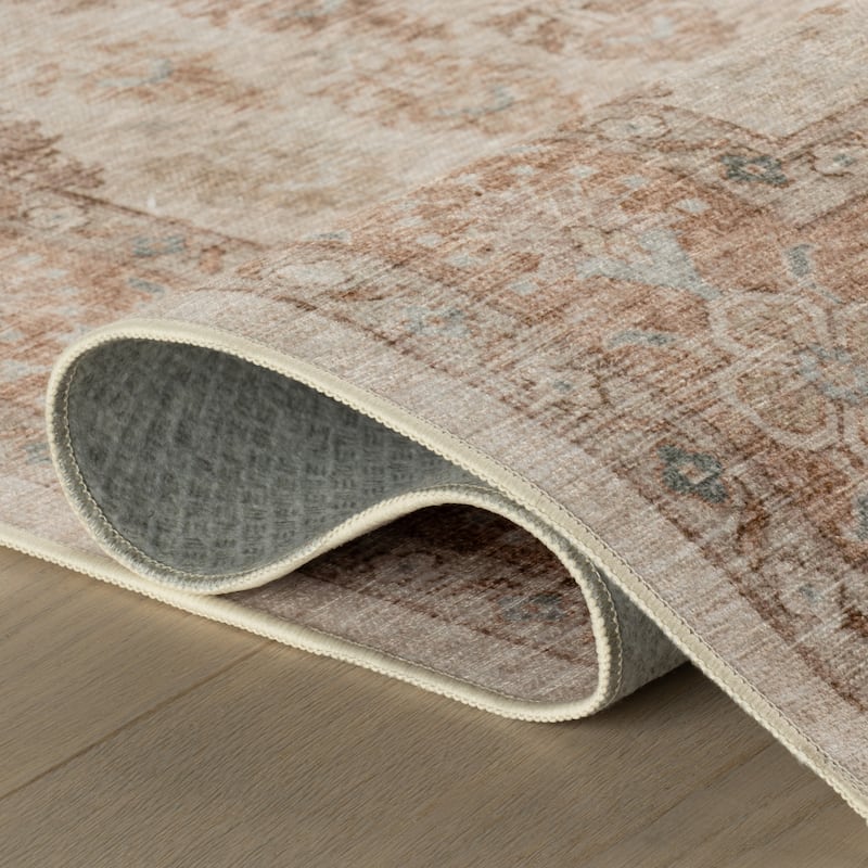 Nuloom Caria Traditional Bordered Washable Area Rug