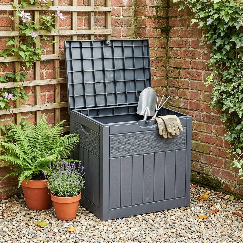 33 Gallons Gray Water Resistant PVC Deck Box - N/A