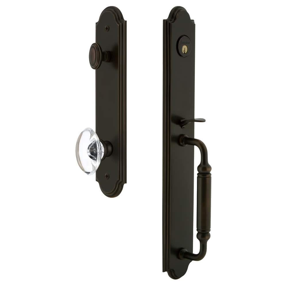 Grandeur Arc Solid Brass Rose Dummy Full Plate "C" Grip Handleset with