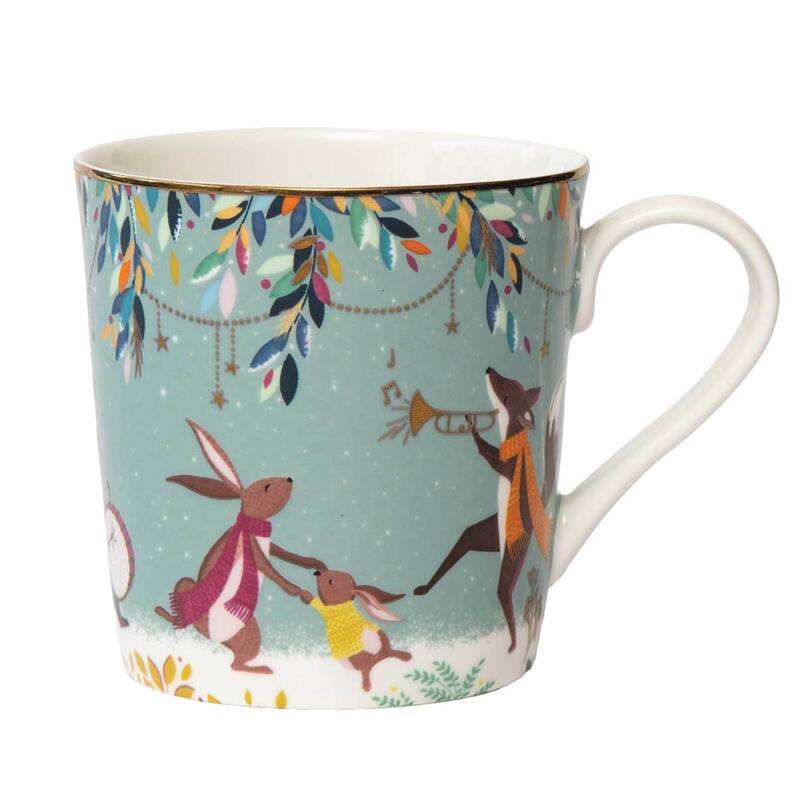 Portmeirion Sara Miller Woodland Tales Mug, Skaters - Merry Band