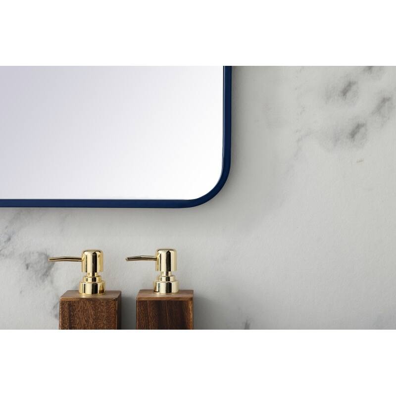Ezra Soft Corner Metal Rectangular Mirror