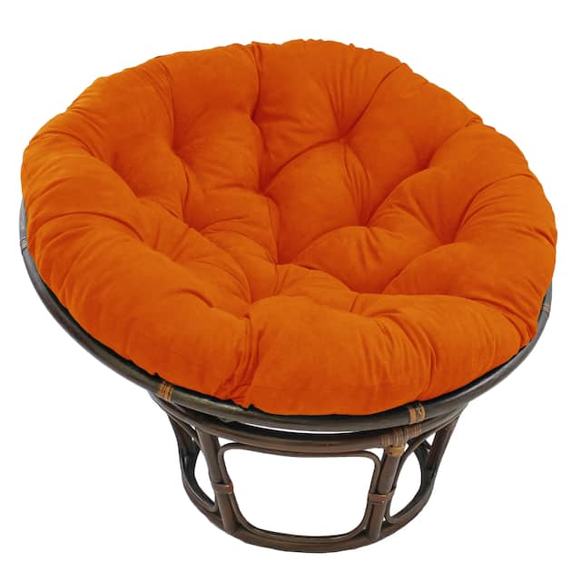Microsuede Indoor Papasan Cushion (44-inch, 48-inch, or 52-inch) (Cushion Only) - 52 x 52 - Tangerine Dream