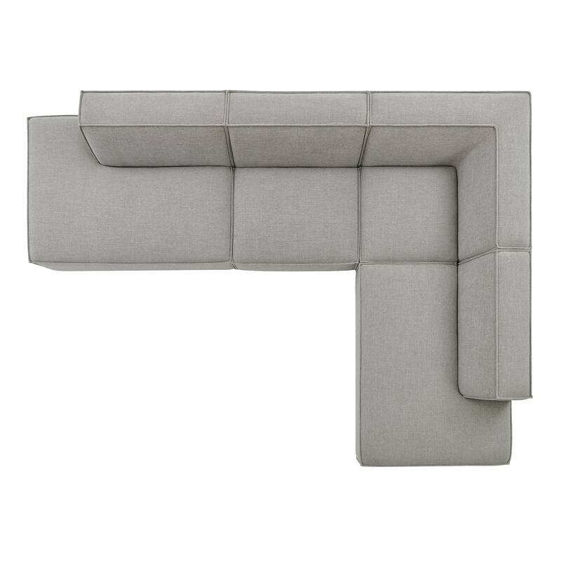 Restore 4-Piece Performance Fabric Upholstered Modular L-Shaped Armless Sectional Sofa