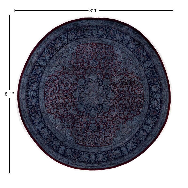 Overdyed One-of-a-Kind Hand-Knotted Area Rug - Red - 8' 1" x 8' 1"