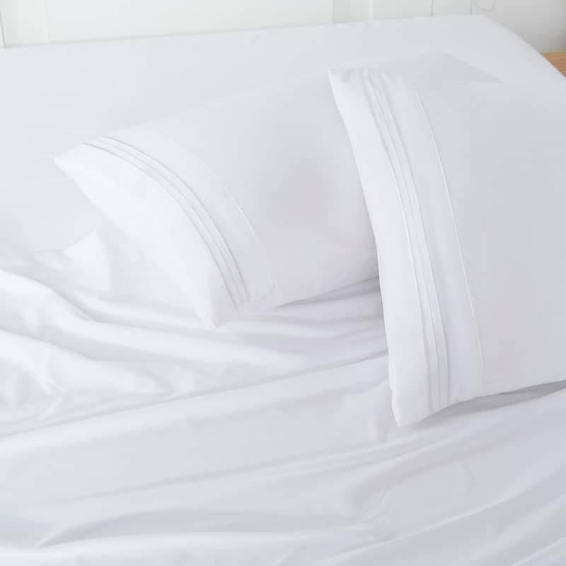 Sweet Home Collection Luxury Embroidered Ultra Soft Microfiber Pillowcases 2 Pack