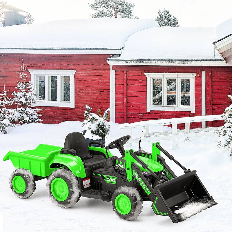 EROMMY Remote-Controlled Electric Ride-On Excavator with Horn, Lights, Music Player, and Safety Belt