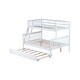 preview thumbnail 36 of 34, Twin over Full Wood Bunk Bed Convertible Beds with Twin Size Pull-Out Trundle