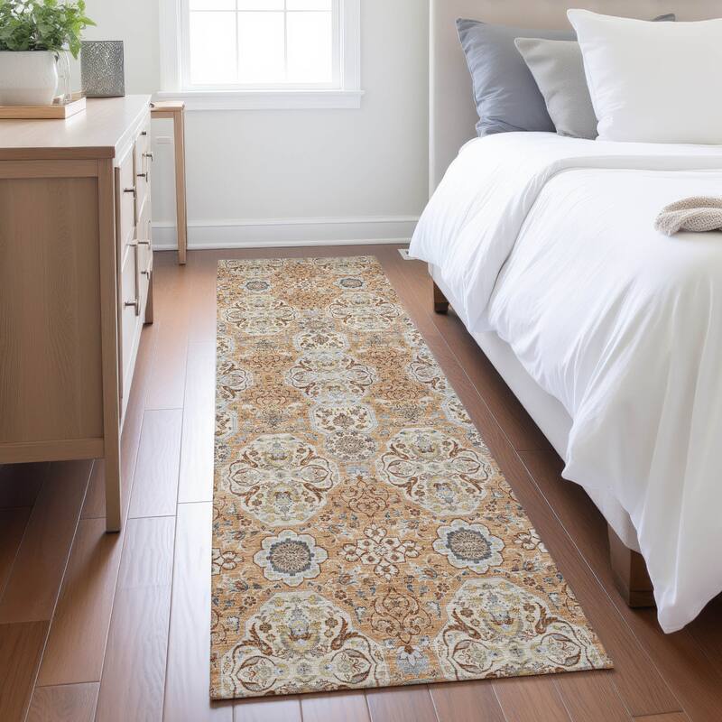 Machine Washable Indoor/ Outdoor Global Budden Chantille Rug