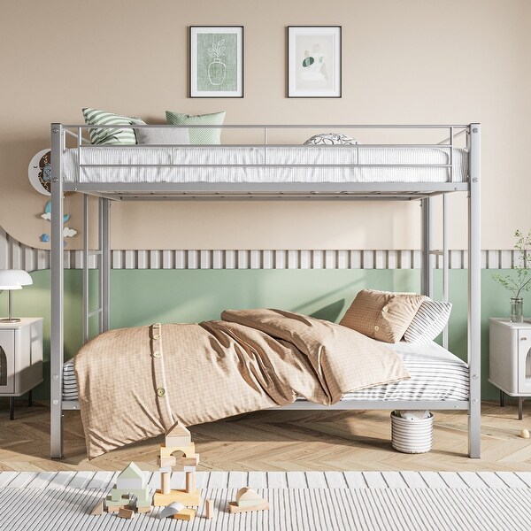 Heavy Duty Twin Bunk Beds with shelf and Slatted Support Bed Bath Beyond 38429309