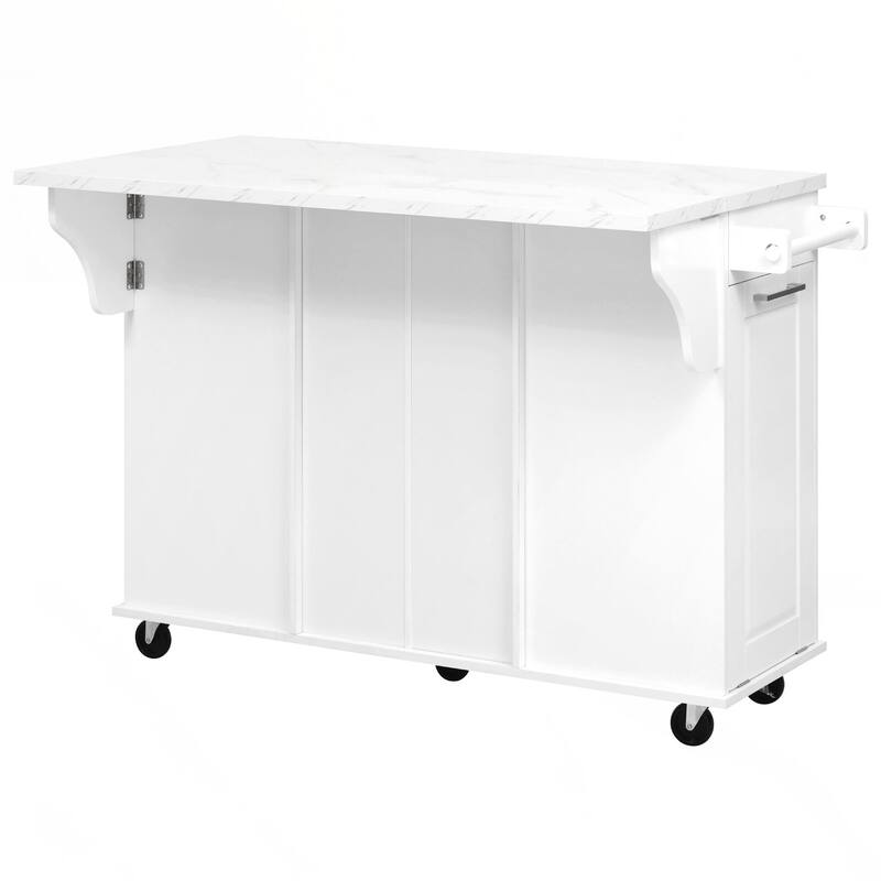 Kitchen Island with Storage Tilt Trash Can Cabinet and Pull Out Cabinet Organizer