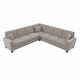 preview thumbnail 2 of 35, Stockton 110W L Shaped Sectional Couch by Bush Furniture Beige Herringbone