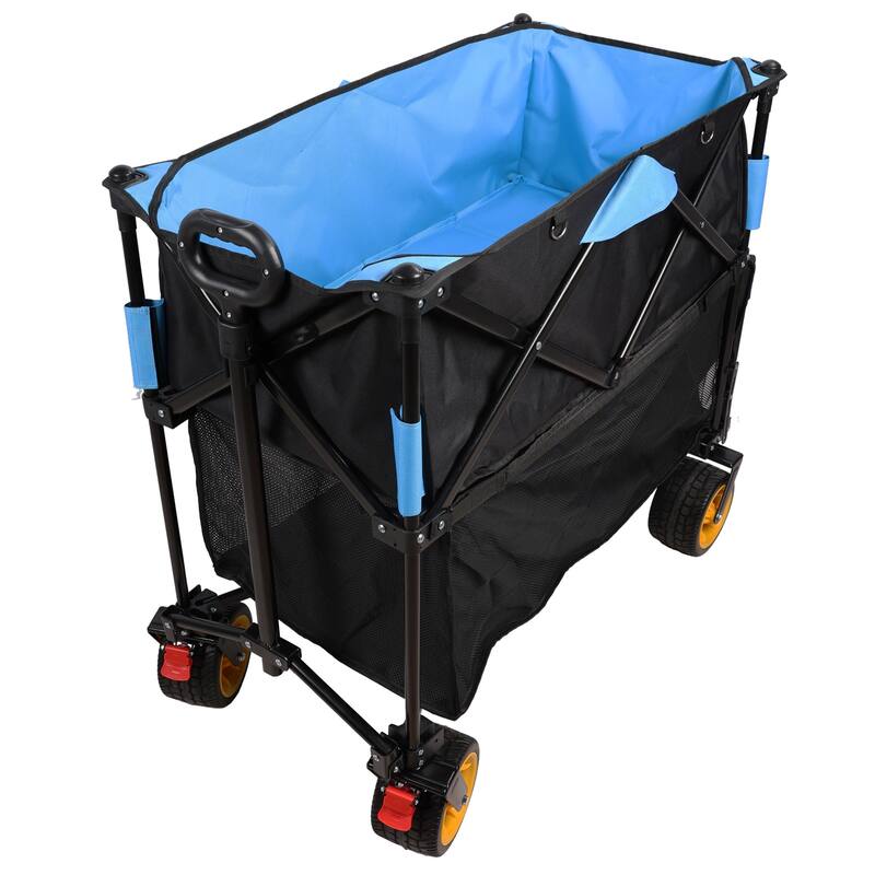 Heavy-Duty Folding Wagon with 450lbs Load Capacity, 52.7" Extended Shelf, All-Terrain Wheels, Easy Setup and Compact Storage