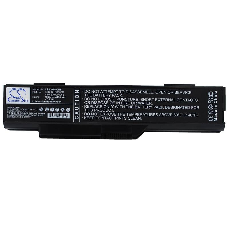 Battery for Lenovo 3000 G410 G400 C460 ASM BAHL00L6S BAHL00L65 FRU 121SS080C - Black