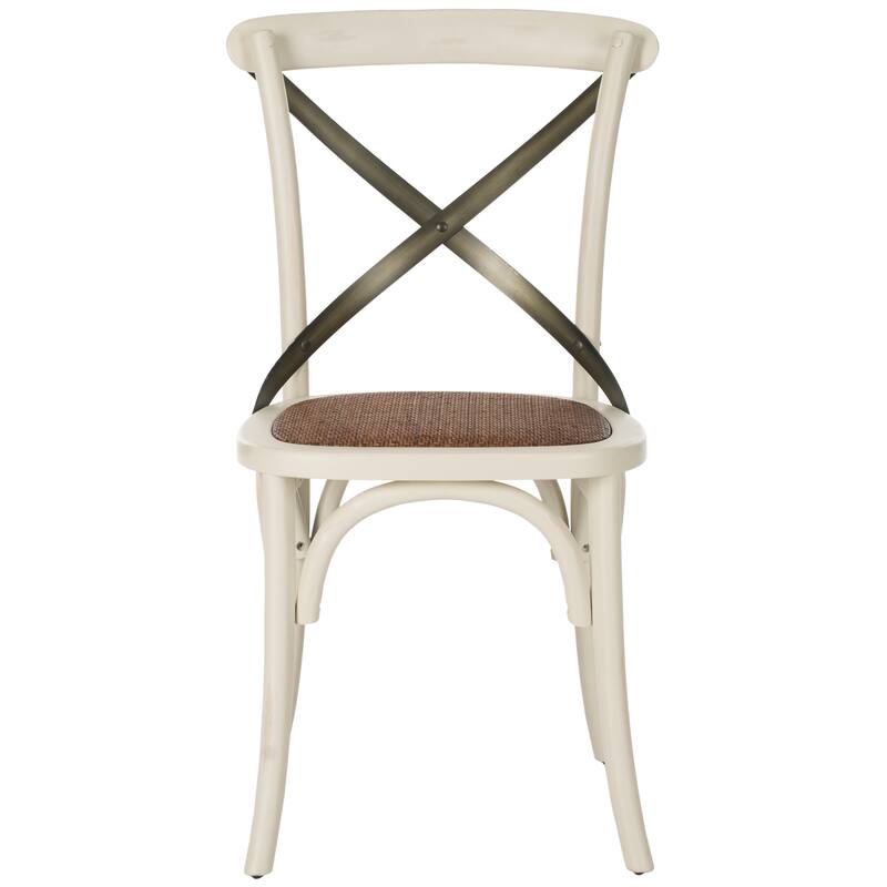 SAFAVIEH Lazzat x-Back Antique White Dining Chair (Set of 2) - 20"Wx21"Dx35"H