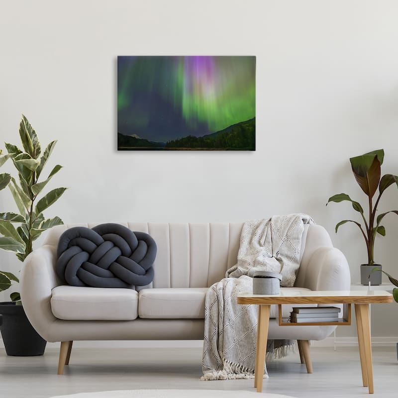 Stupell Green Glowing Northern Lights Canvas Wall Art Design By Nancy Crowell