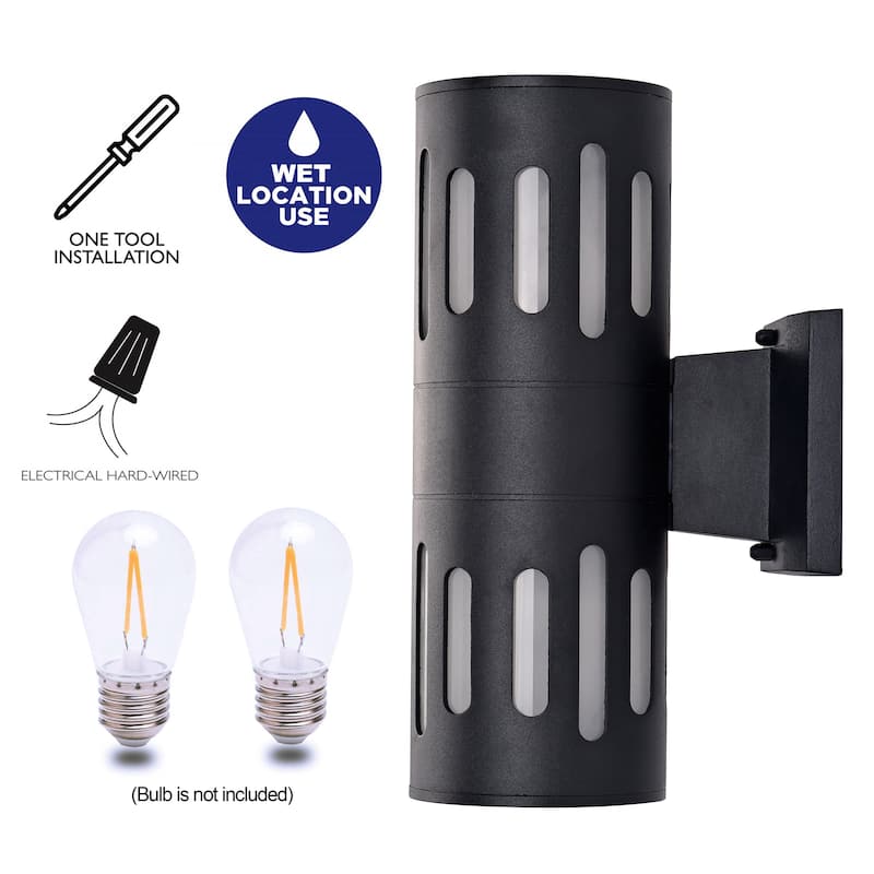 C Cattleya Die-cast Aluminum Cylinder Outdoor Wall Sconce