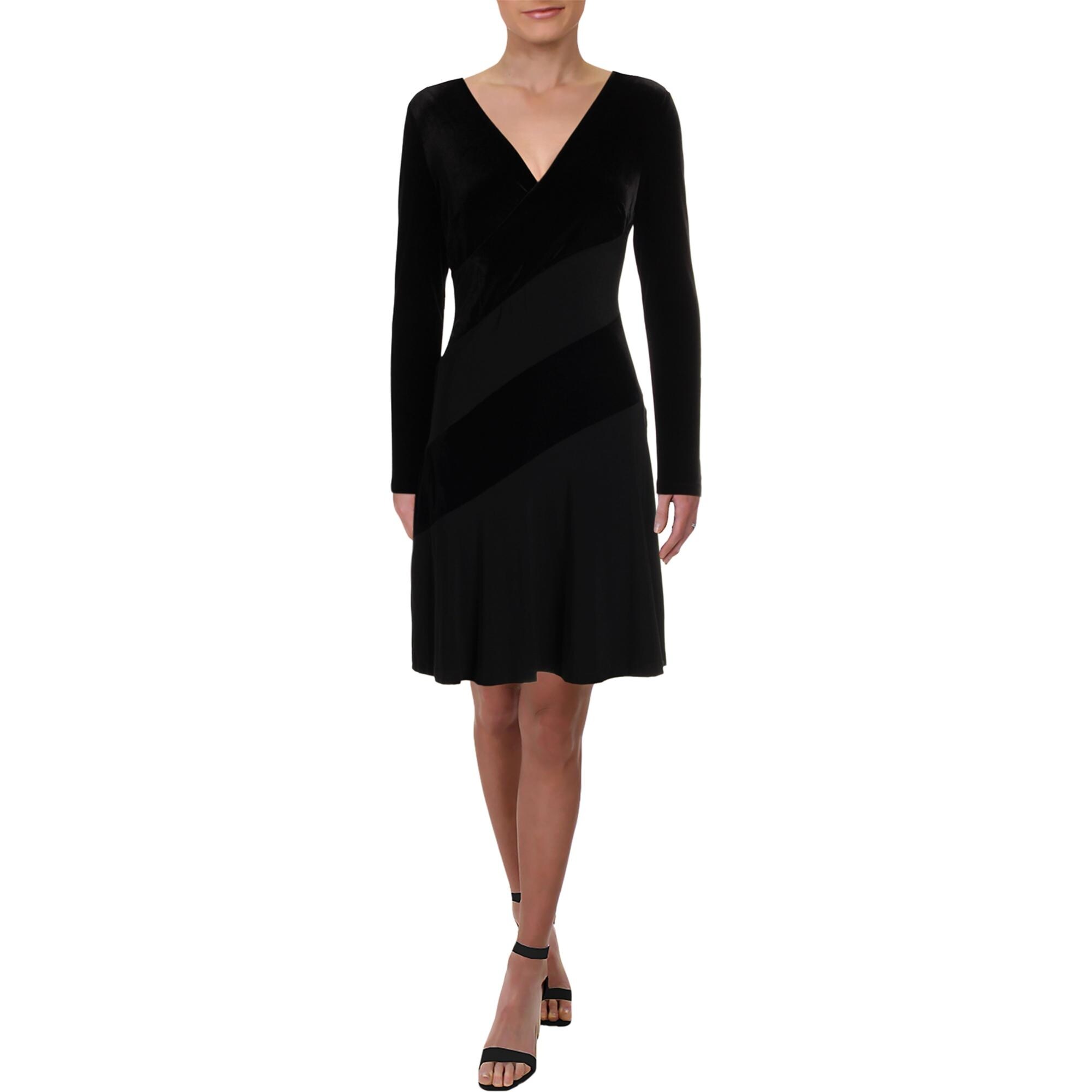 lauren ralph lauren velvet surplice dress