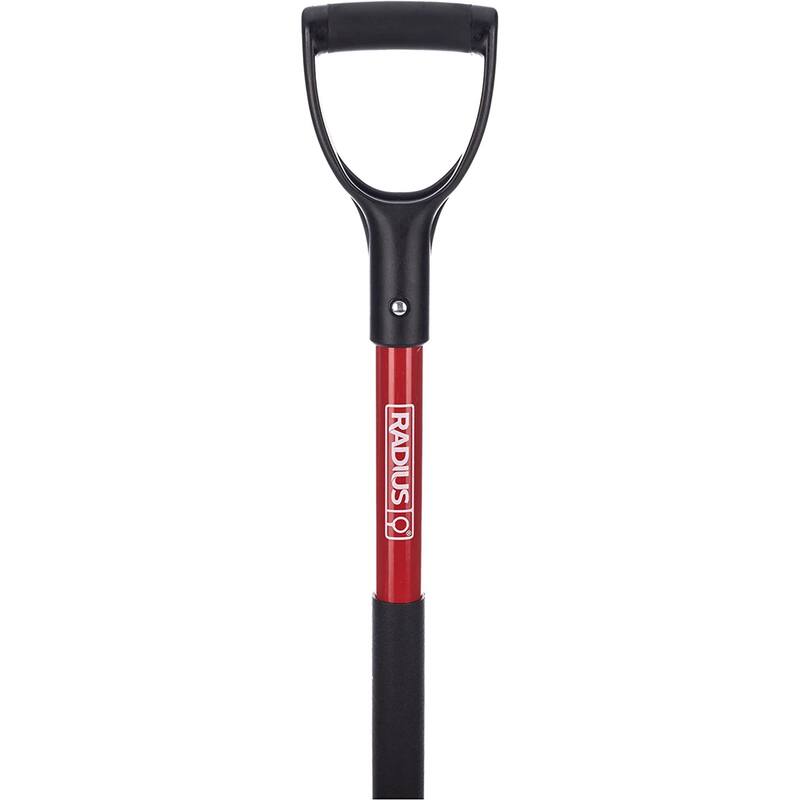 Radius Premium D-Handle Square-Point Shovel, Fiberglass Shaft
