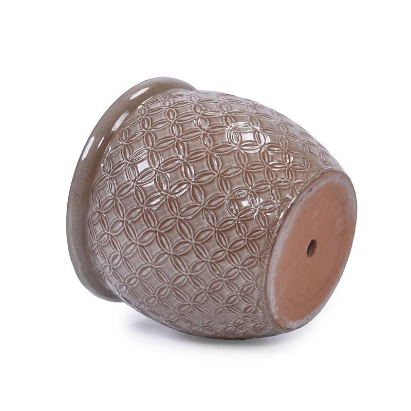 3 Handmade Ceramic Planter Set for Monstera Large Plants Glossy Finish