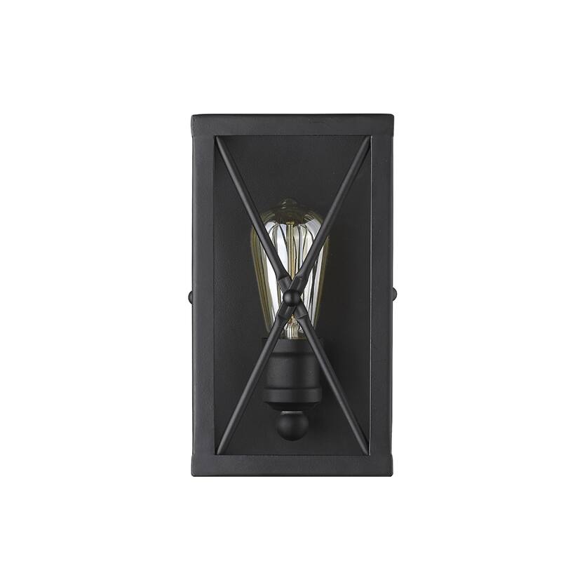 Steel Geometric Wall Sconce with Open Frame Dimmable, Hardwired - 4.5” x 5.5” x 10” (D x W x H)