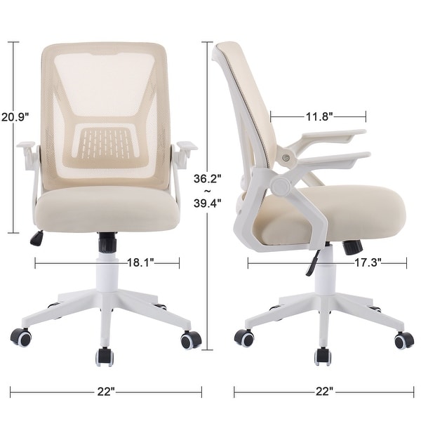VECELO Office Chair Mid Back Swivel Lumbar Support Desk Chair, Computer