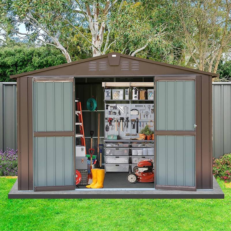 Outdoor Storage Shed with Lockable Double Door for Garden,Backyard,Lawn